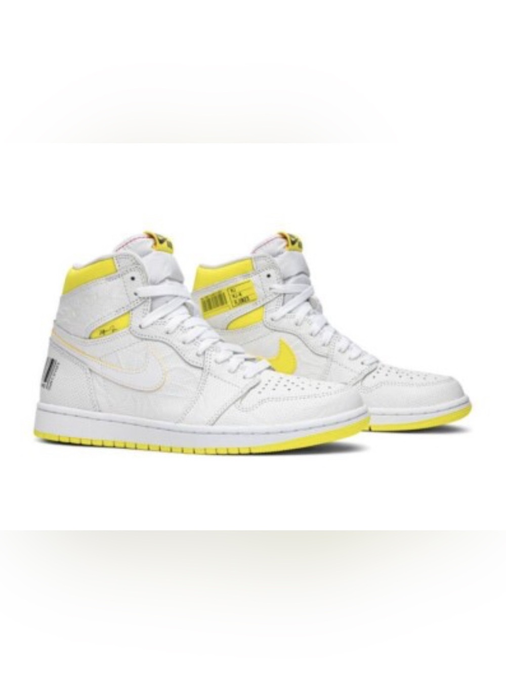Air Jordan 1 Retro High OG First Class Flight White and Yellow High-Top Sneakers